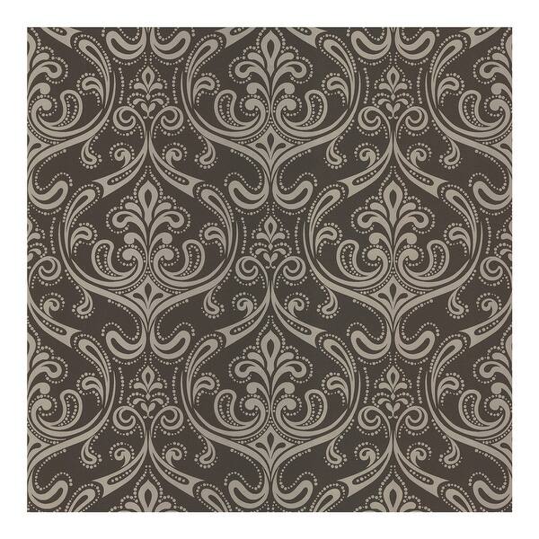 Shop Anastaise Dark Brown Ogee Damask Wallpaper 20 5in X 396in X 0 025in Overstock 31982289