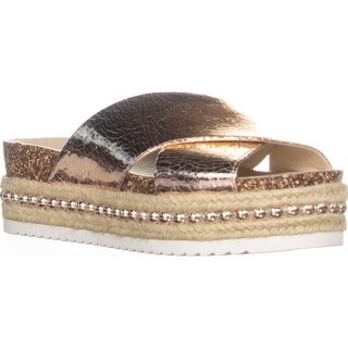 rose gold espadrille platform sandals