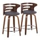 preview thumbnail 20 of 54, Carson Carrington Cranagh 24" Upholstered Counter Stools (Set of 2) Brown Faux Leather/Walnut/Chrome