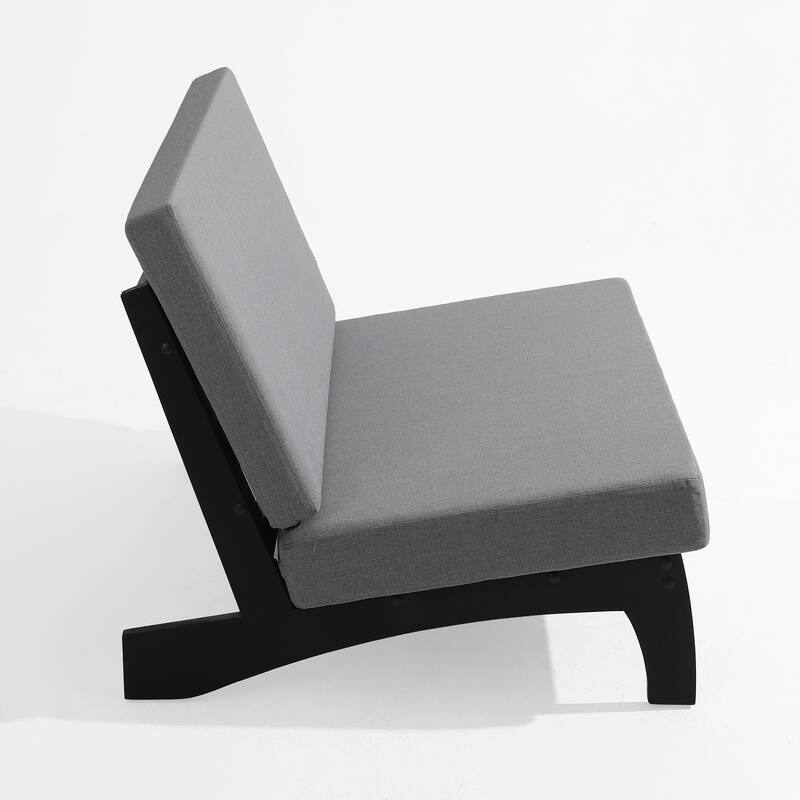 2-Piece Outdoor Teak Wood Loveseat Patio Set with Side Table