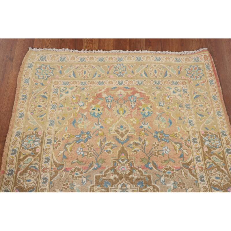 Kashan Persian Accent Rug Hand-Knotted Wool Carpet - 3'3" x 4'11"