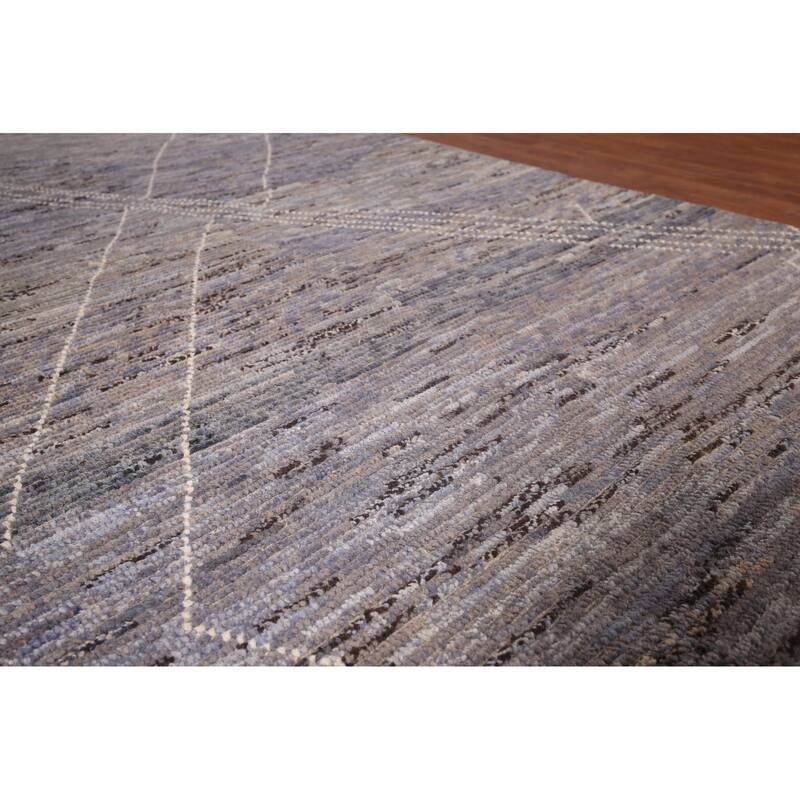 Moroccan Area Rug Handmade Multi-Color Striped Wool Carpet - 5'7"x 9'5"