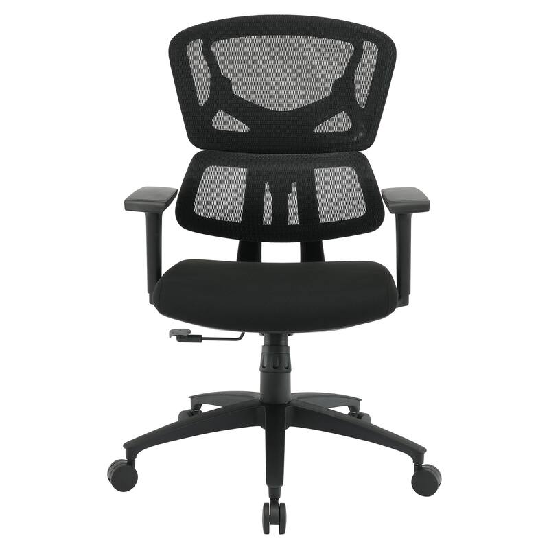 Black Mesh Managers Chair with Fabric Seat