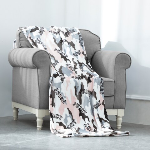 Juicy Couture Camouflage 50" x 70" Plush Throw