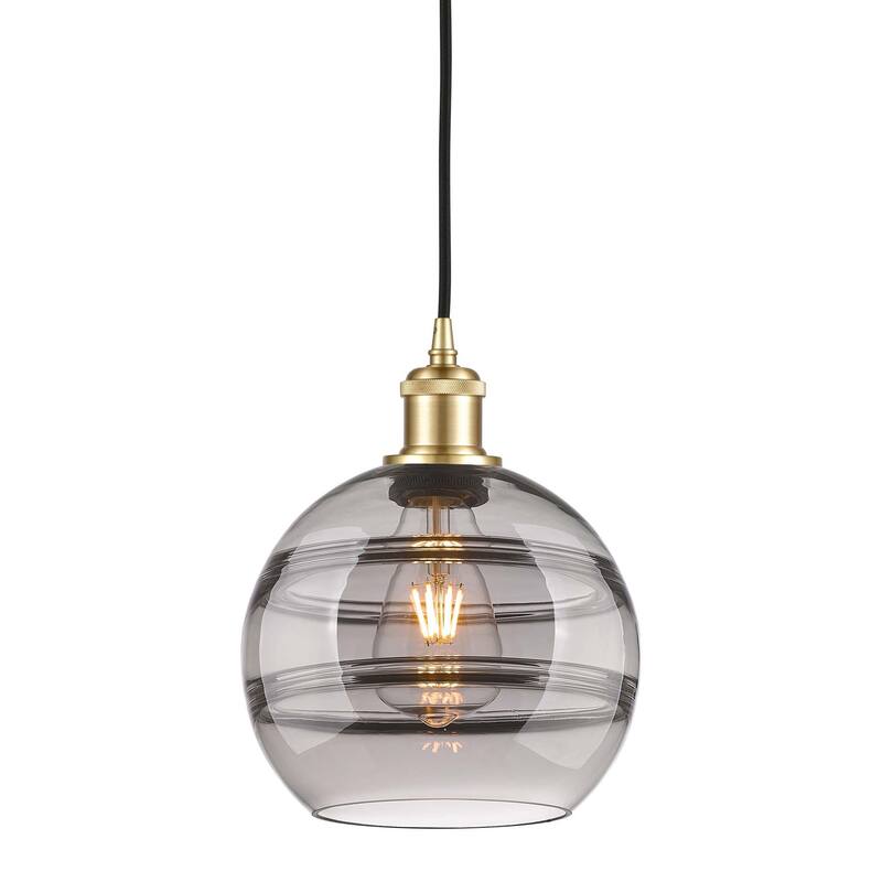 Innovations Lighting 516-1P-10-8 Rochester Pendant Rochester 8" Wide - Satin Gold / Light Smoke