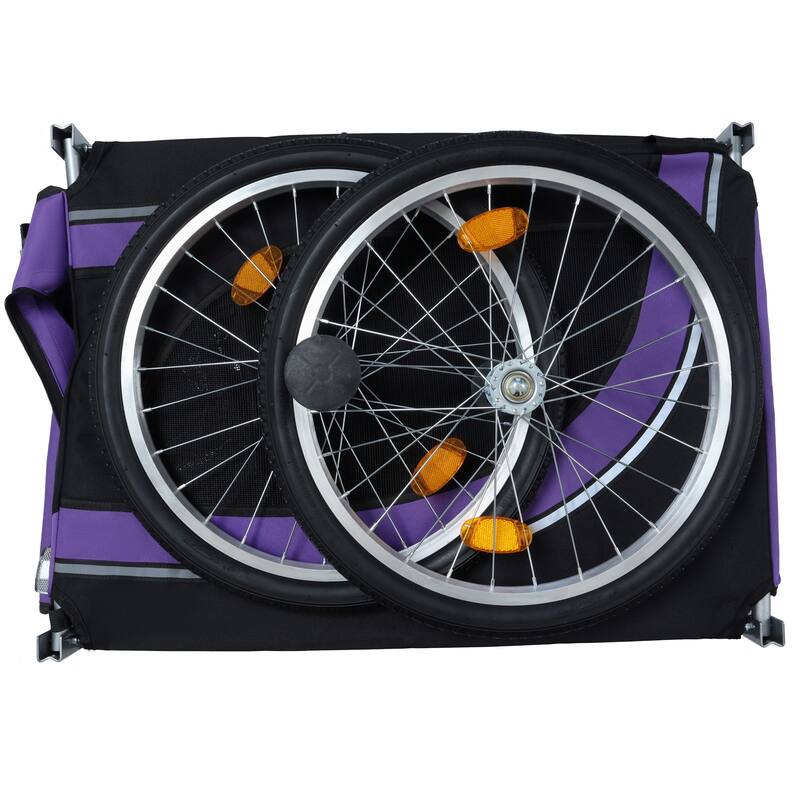 Large Folding Bike Trailer For Dogs - 66lb Capacity All-Terrain Pet Carrier, Durable Steel Frame For Cycling