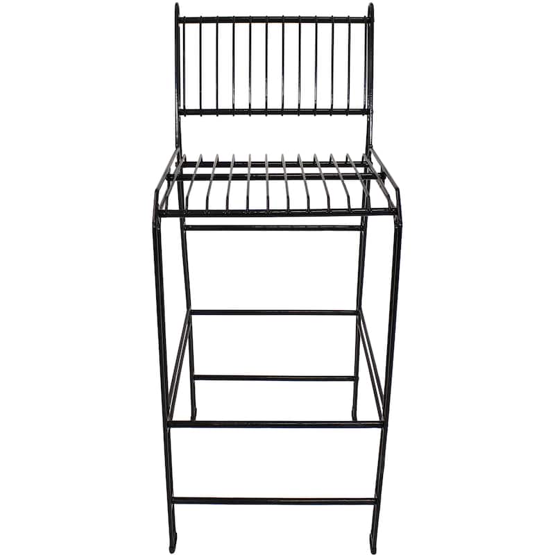 Indoor/Outdoor Modern Metal Wire Bar Stool - Black