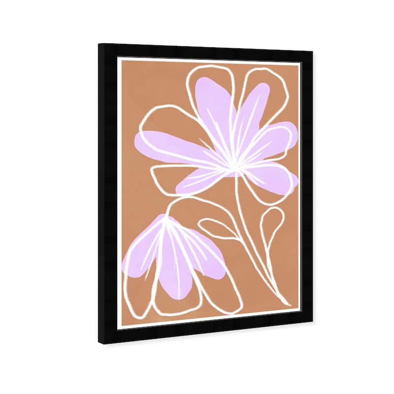 Wynwood Studio Prints Floral and Botanical Una Flor II Brown and Light Brown Modern & Contemporary Wall Art Canvas Print
