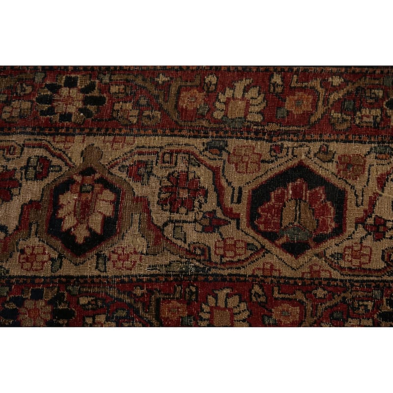 Pre-1900 Antique Kerman Ravar Persian Large Rug Handmade Wool Carpet - 10'5"x 16'1"