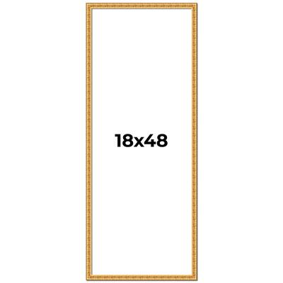 18x48 Frame Gold Real Wood Picture Frame Width 1 inches | Interior