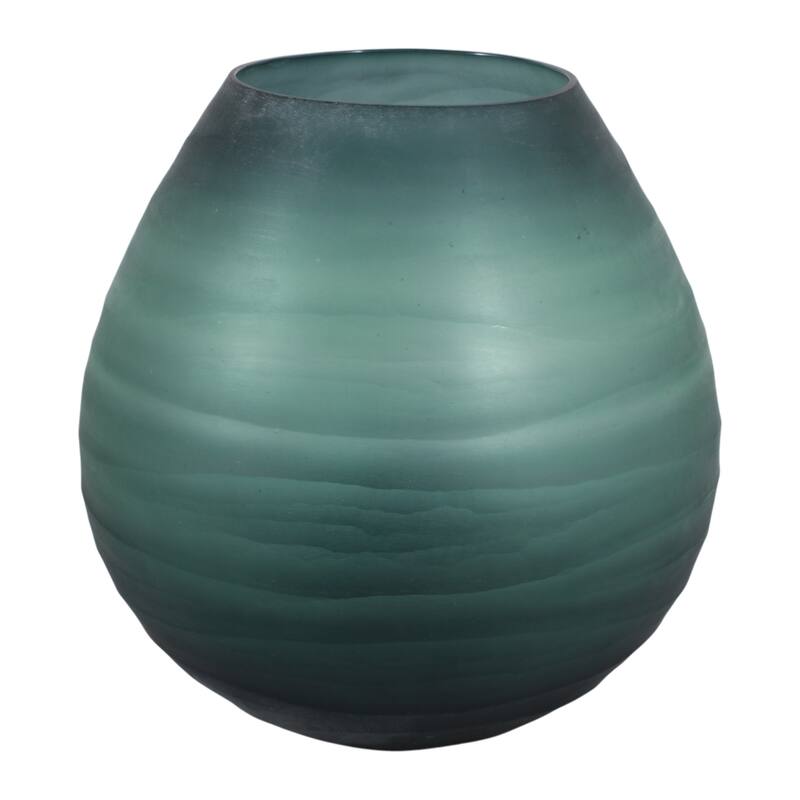 Glass Decorative Vase Modern Sleek Curved Silhouette Minimalist Design - 9.75" x 9.75" x 10"