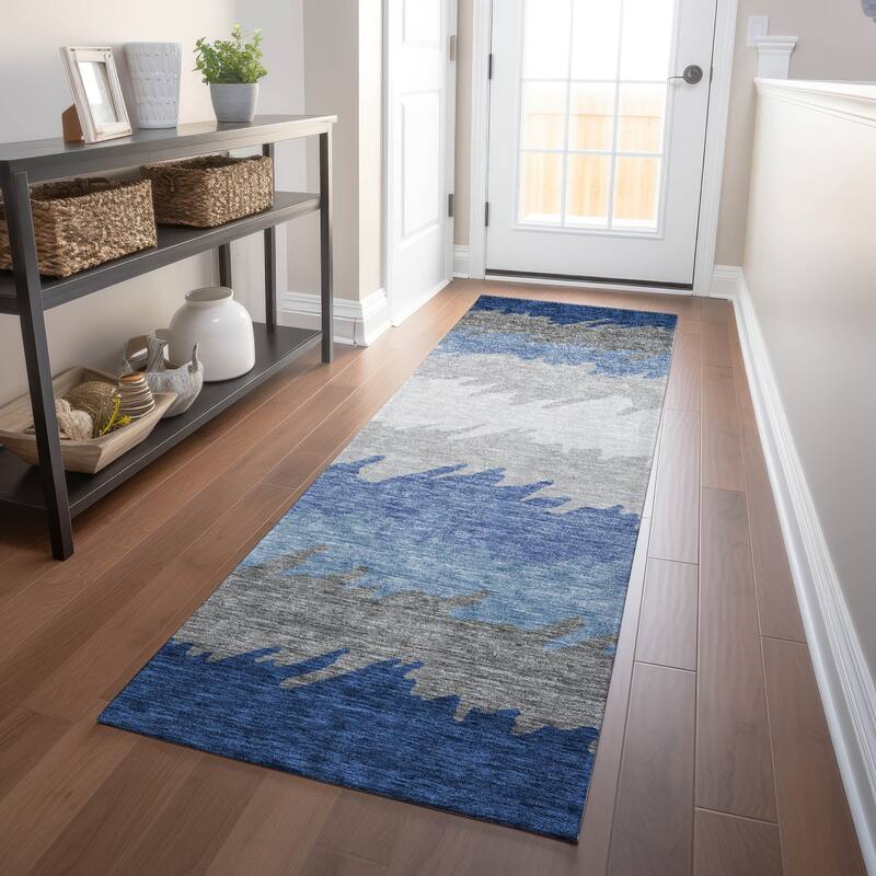 Premium Washable Super Soft Modern Ombre Mayfield Rug - Navy - 2' 3" x 7' 6" - Runner
