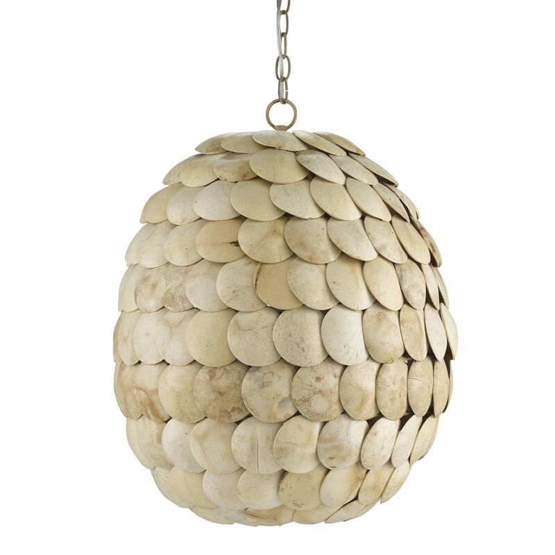 Currey & Company Buko Coco Cream Pendant - 24.5"h x 20"dia