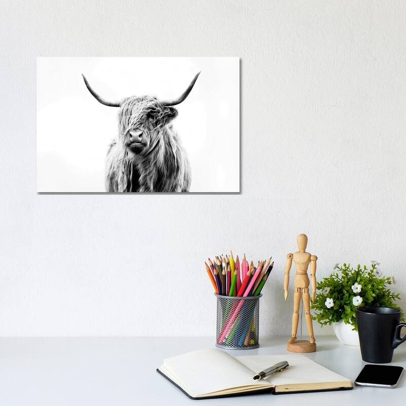 iCanvas 'Portrait Of A Highland Cow' Canvas Print by Dorit Fuhg - 8x12x0.75