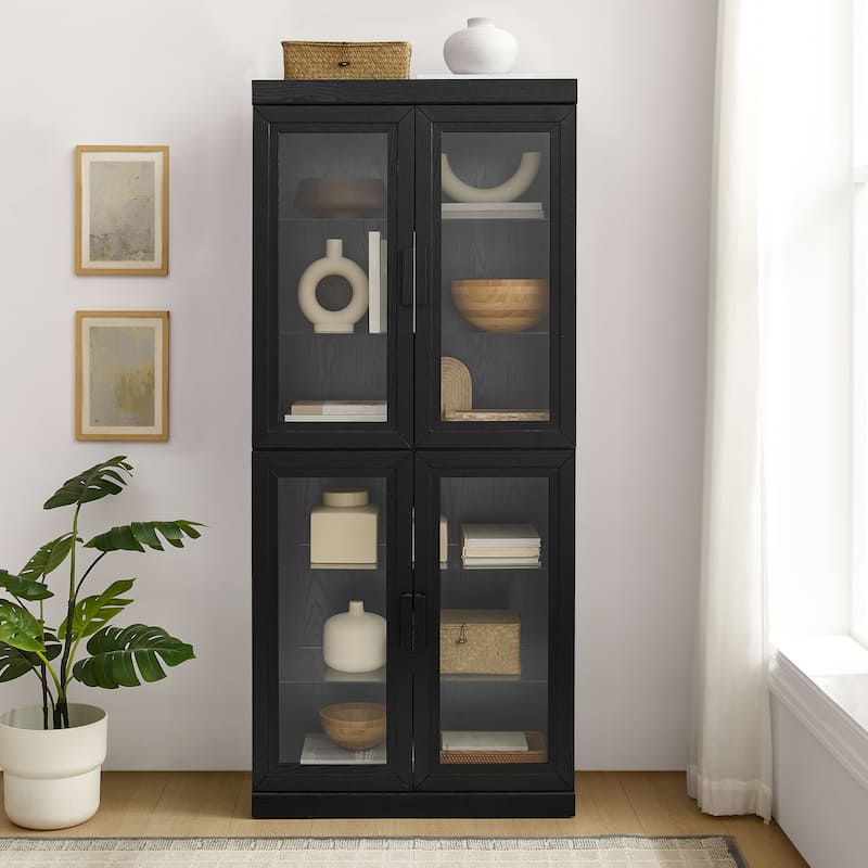 Crosley Essen Glass Door Kitchen Pantry Storage Cabinet
