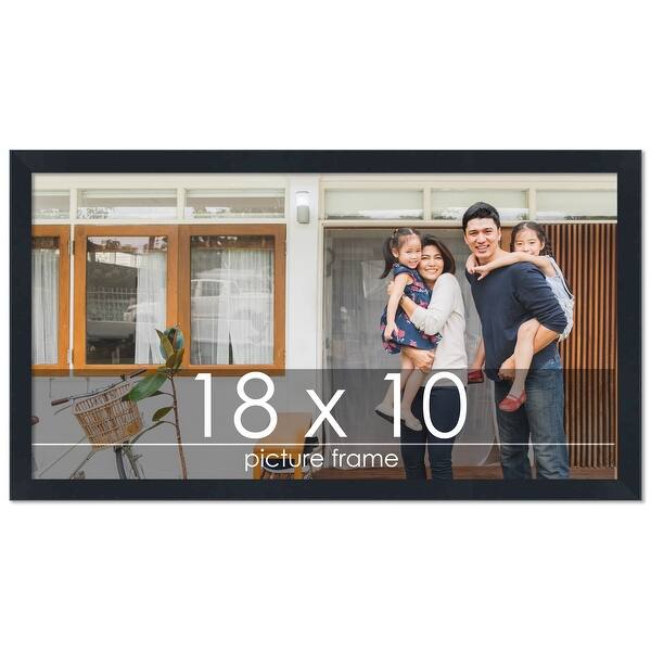 18x10 Contemporary Black Complete Wood Picture Frame with UV Acrylic