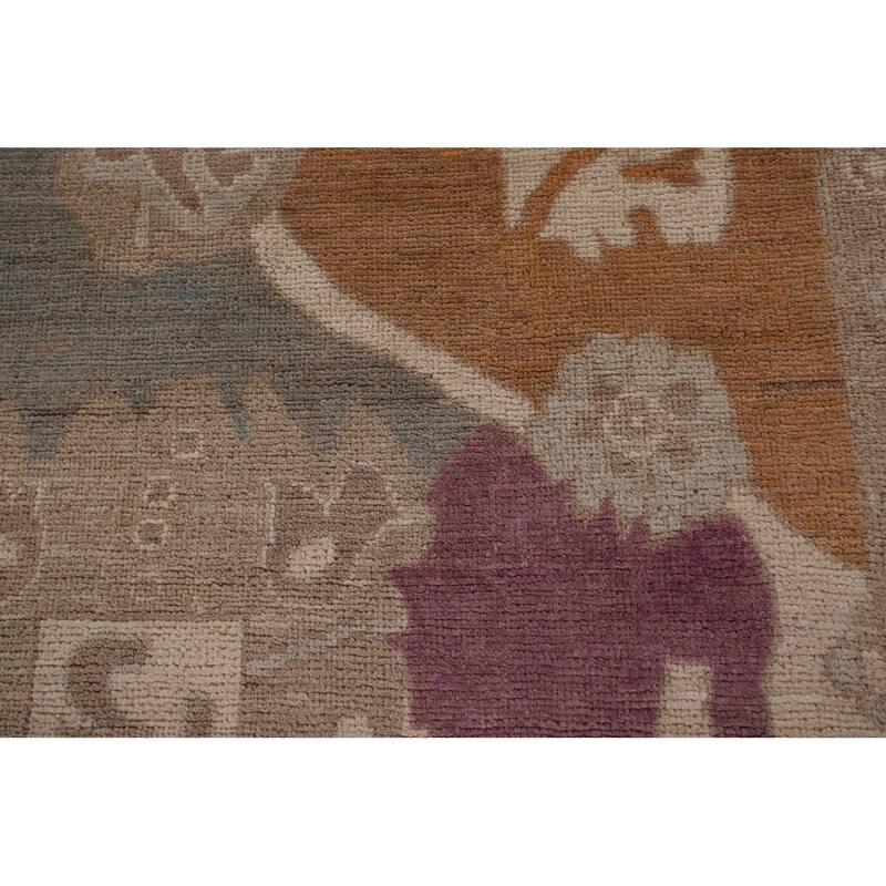 All-Over Floral Oushak Vegetable Dye Area Rug Handmade Wool Carpet - 8'11" x 12'4"