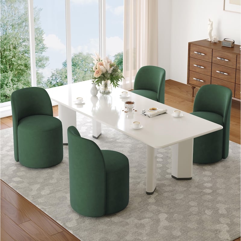 Modern Linen Upholstery Dining Chair Barrel Chair