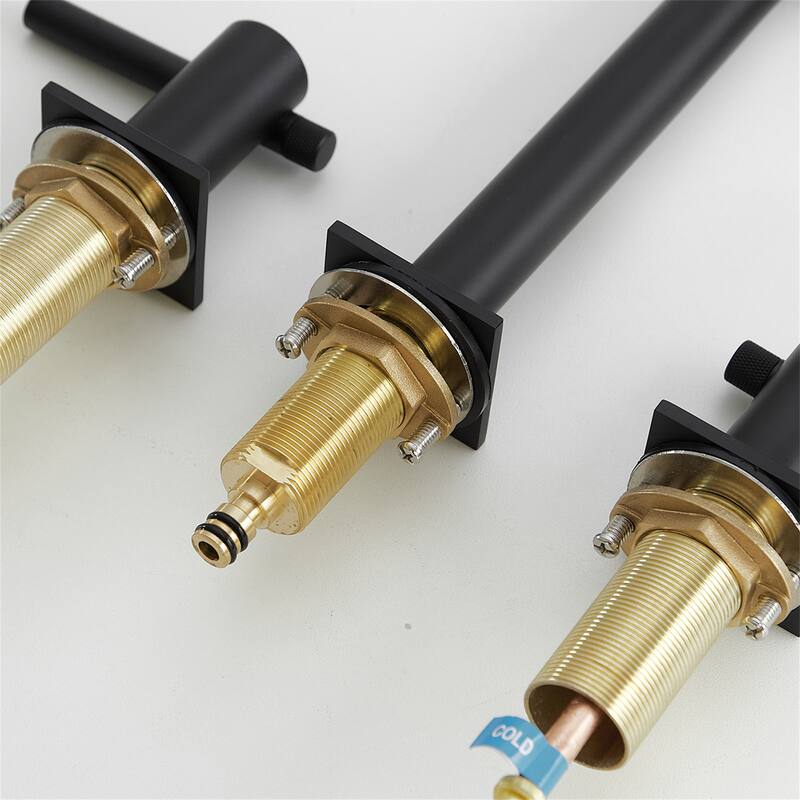 8 Inch Widespread Bathroom Sink Faucet with Drain Assembly Brass Modern 3 Hole Bathroom Basin Vanity Faucets