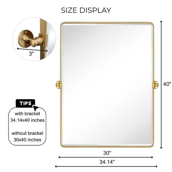 dimension image slide 16 of 25, TEHOME Woodvale Rectangle Vertical Metal Wall Mirrors