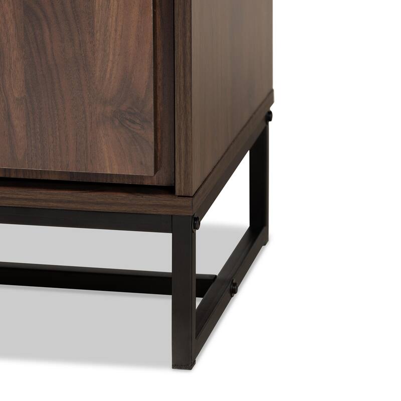 Neil Brown Wood and Black Finished Metal Multipurpose Storage Cabinet