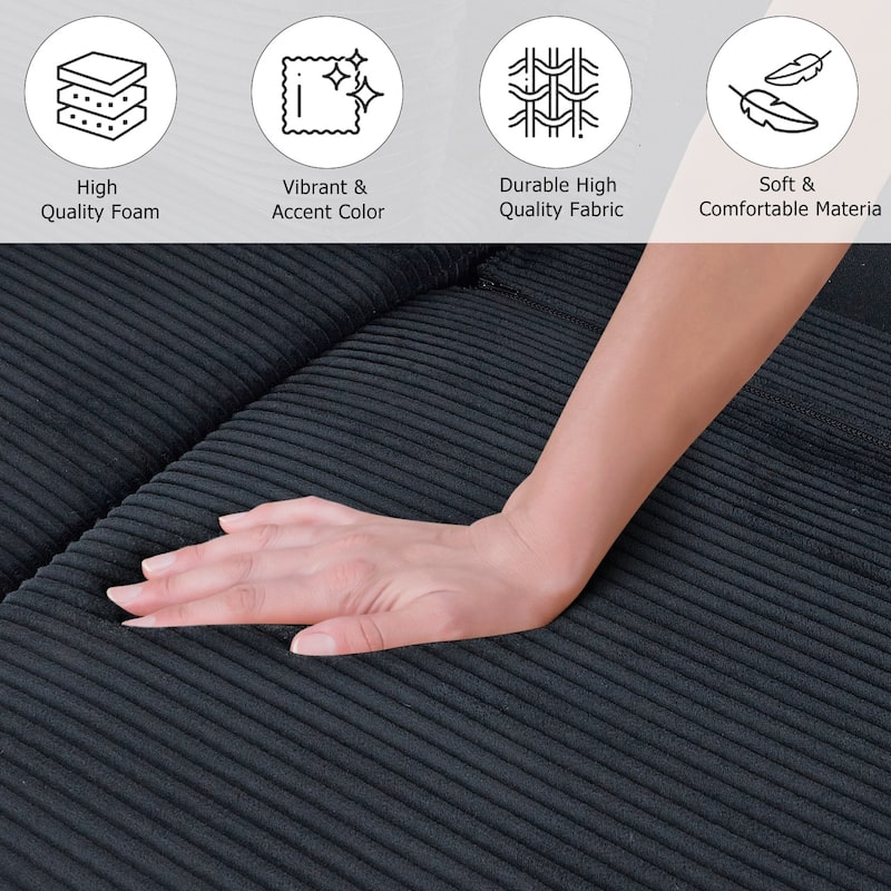 82.7" Sofas for Living Room, Comfy Love Seat Couches, Corduroy Loveseat Sofa,, Easy Assembly for Small Spaces