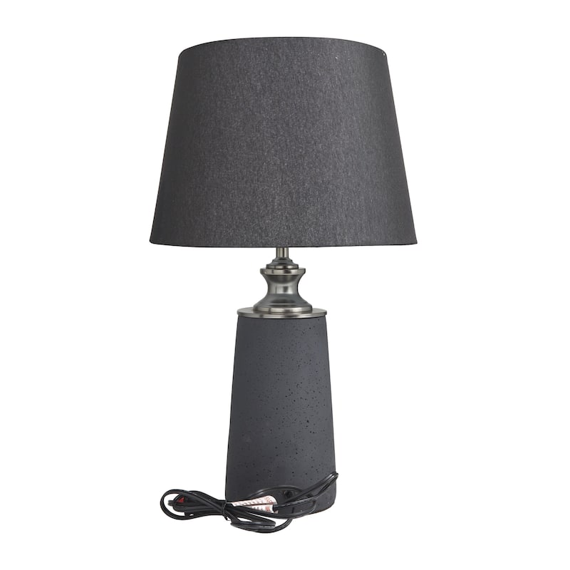 Cement Stone Room Table Lamp - Black - Roche River Decor