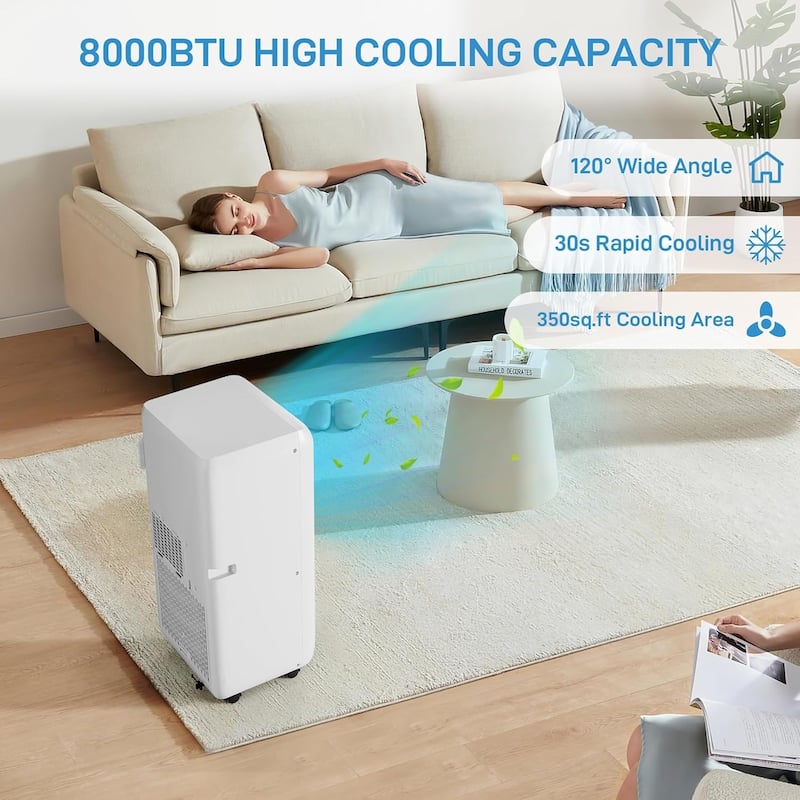 10000 Btus Portable Air Conditioner, Cool/ Fan/ Dry 3-in-1 Mini Standing AC Unit - N/A