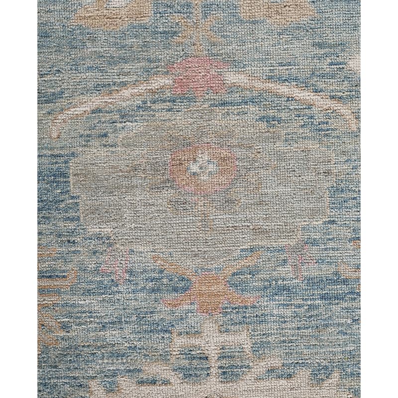 Oushak One-of-a-Kind Hand-Knotted Area Rug - Blue - 8' 1" x 10' 1"