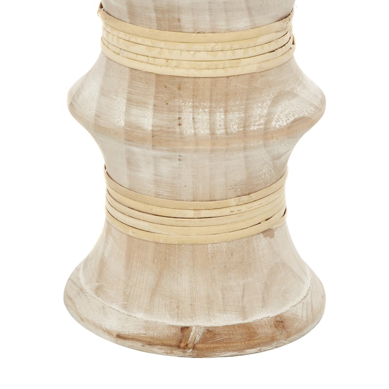 Wood Candle Holder - Set of 3 Brown - Roche River Decor