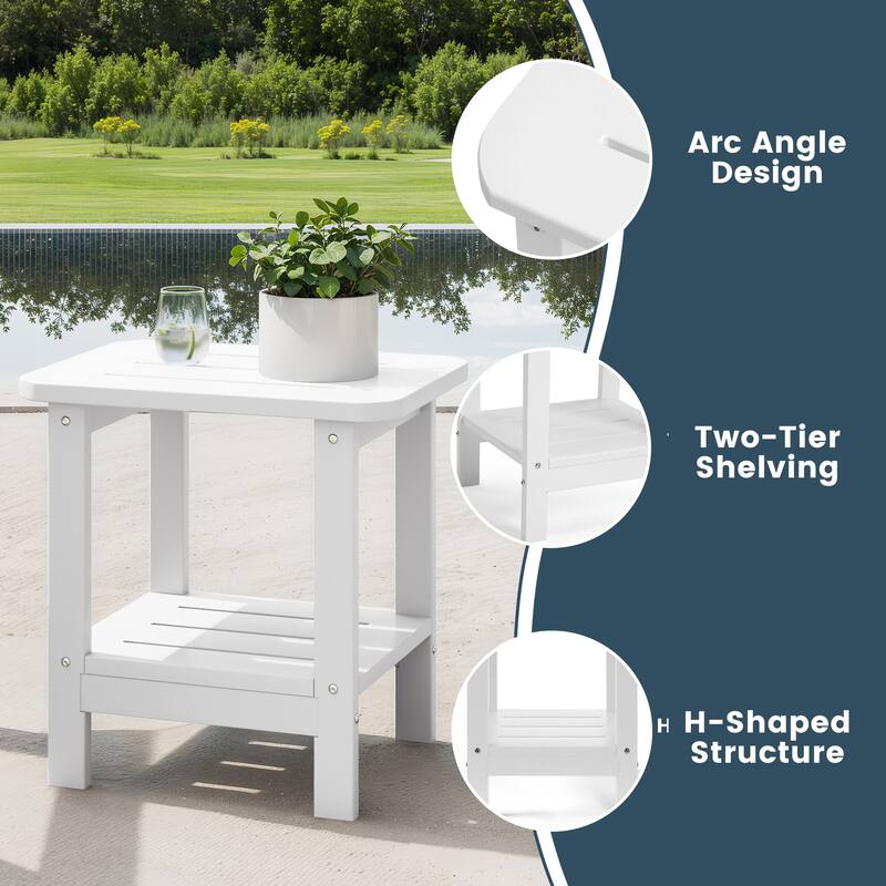 Brighton Outdoor Poly Two Shelf Side Table