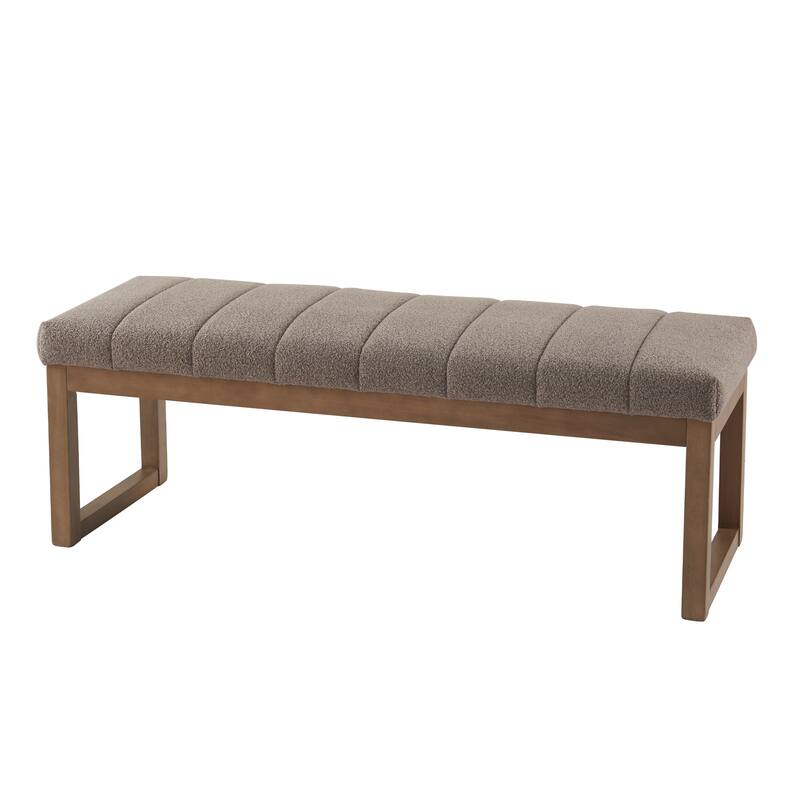 45" Entryway Upholstered Bench Shoe Rack Bench - Coffee