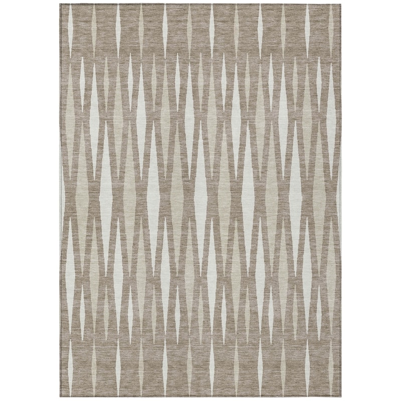 Machine Washable Indoor/ Outdoor Chantille Contemporary Mosaic Rug