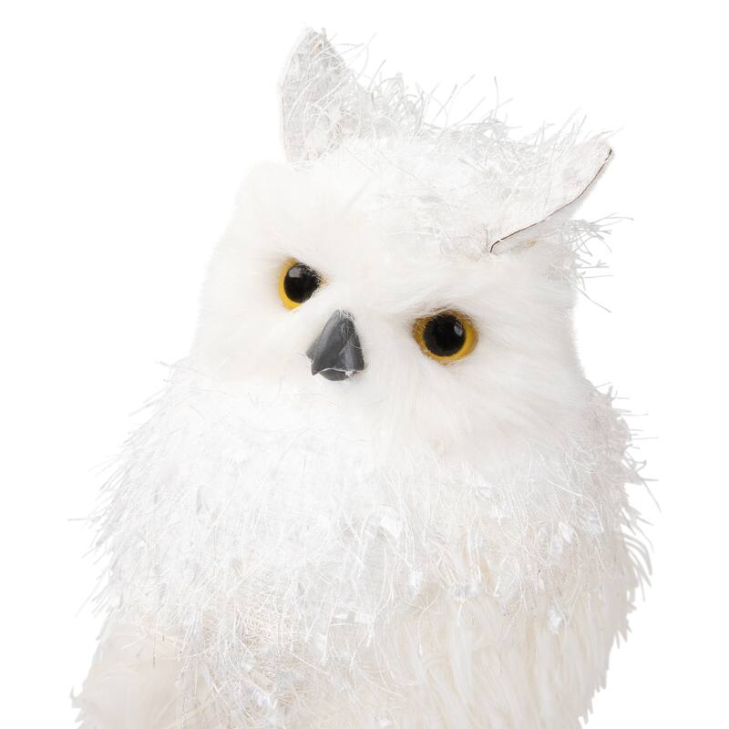 Standing Snow Owl Christmas Figure - 12.25" - White