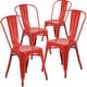 preview thumbnail 78 of 164, Metal Indoor/ Outdoor Stackable Bistro Chair (Set of 4) Red