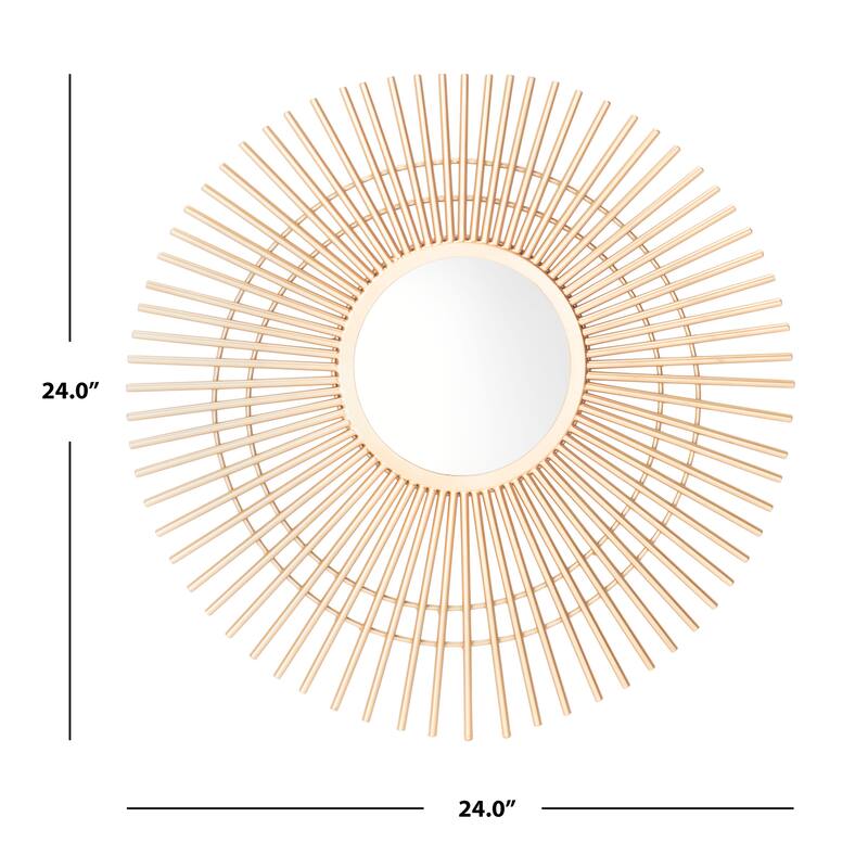 SAFAVIEH Ieshia 24-inch Gold Sunburst Round Mirror - 24" W x 1.5" L x 24" H - 24Wx2Dx24H