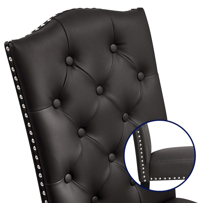 Subrtex (Set of 2) Leather Dining Chair with Riveted Button Decoration