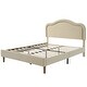 preview thumbnail 8 of 8, Full Size Velvet Upholstered Smart LED Bed Frame with Adjustable Height Headboard, No Box Spring Needed, Easy Assembly, Beige