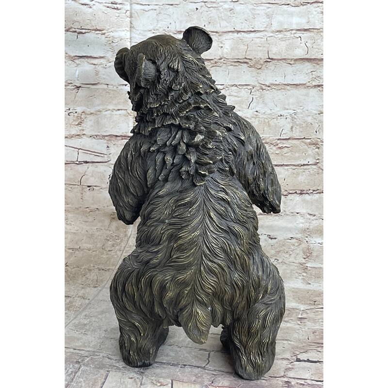 Standing Bear Bronze Metal Statue Sculpture Decor Collectible Figure 17 Inches X 9 Inches