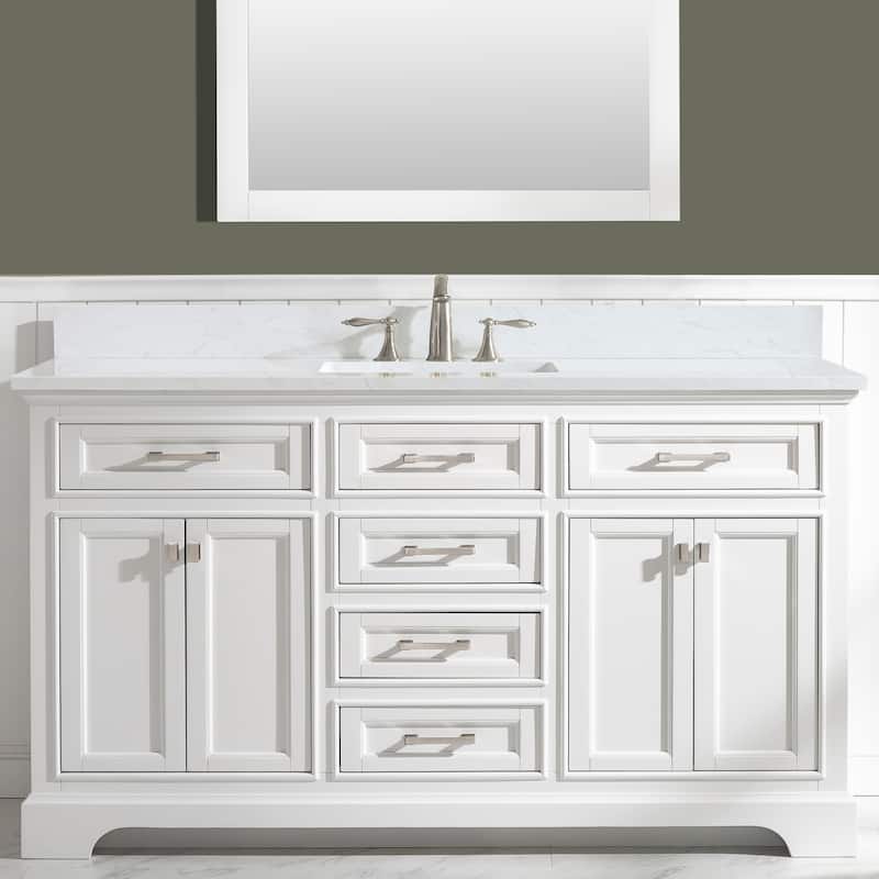 Milano 60" Single Sink Vanity - White