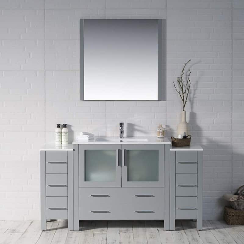 Blossom Sydney 60 Inch Solid Wood Bathroom Vanity with Sink & Cabinets