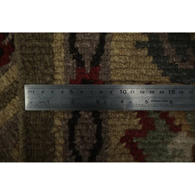 Hand Knotted Oriental 100% Wool Carpet Traditional Floral Yellow & Gold Nepalese Area Rug - 12' 3'' X 8' 11''