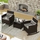preview thumbnail 18 of 43, Corvus Fatih 3-piece Outdoor Wicker Rocking Chat Set with Cushions