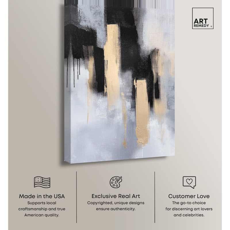 Onyx and Aureolin II Canvas by Art Remedy, Gallery Wrapped