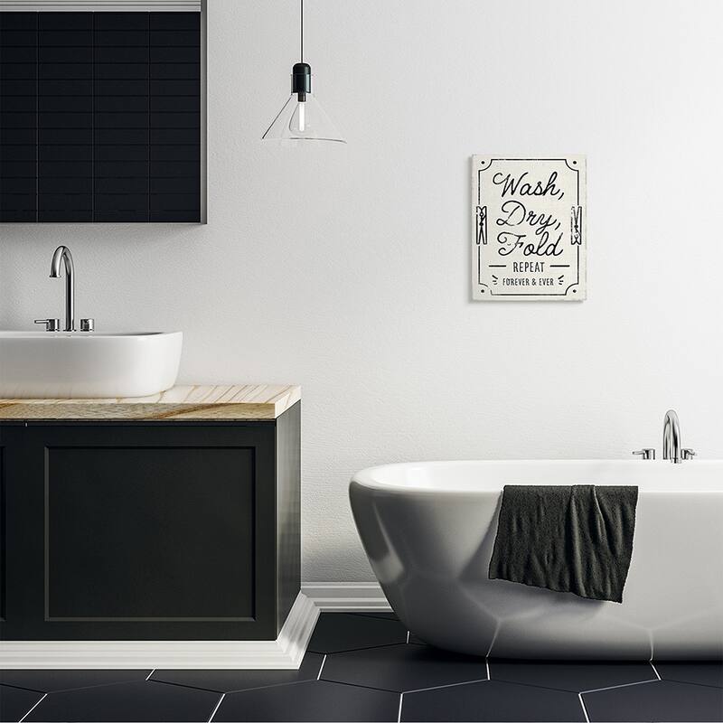Stupell Charming Retro Laundry Wash Dry Fold Repeat Canvas Wall Art Design By Victoria Barnes