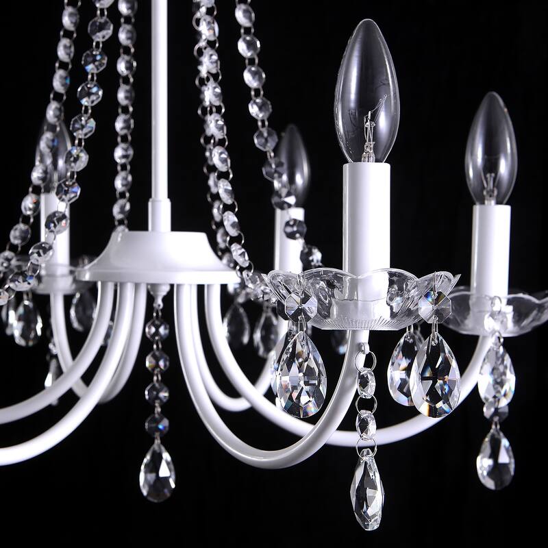 6-Light Classic Chandelier with Crystal Accents for Kitchen Study