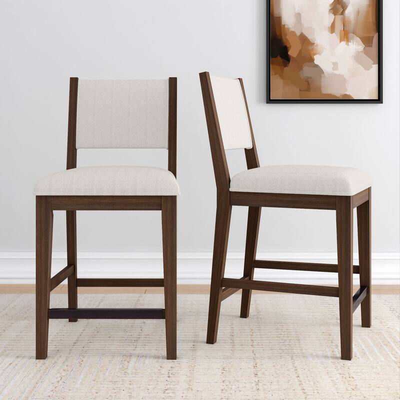 Plank and Beam Sereno Upholstered Counter Height Stool - Set of 2