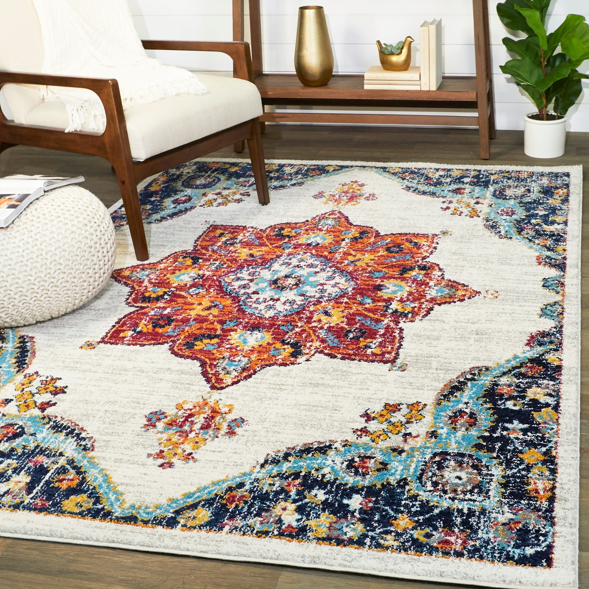 Balta Rugs Everhart Vintage Floral Medallion Area Rug