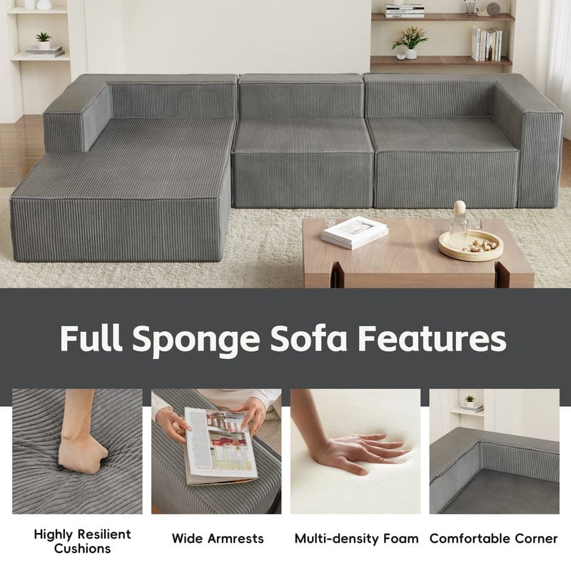 Module Corduroy Luxury Compression Sofas