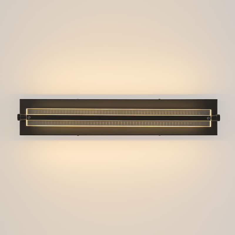 22" Modern Black Adjustable Rectangular LED Bathroom Vanity Light - 22.2 in. W x 4.7 in. H x 3.7 in. D